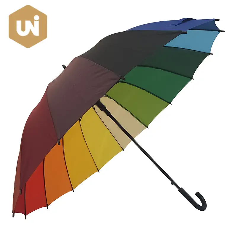 Rainbow Adult Stick Automatiskt Paraply